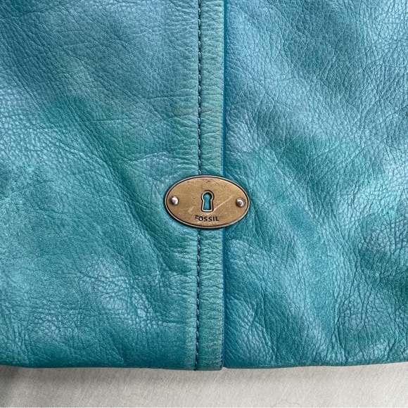 ⭐️ 5/$50 - Fossil vintage teal leather tote bag - Picture 2 of 7